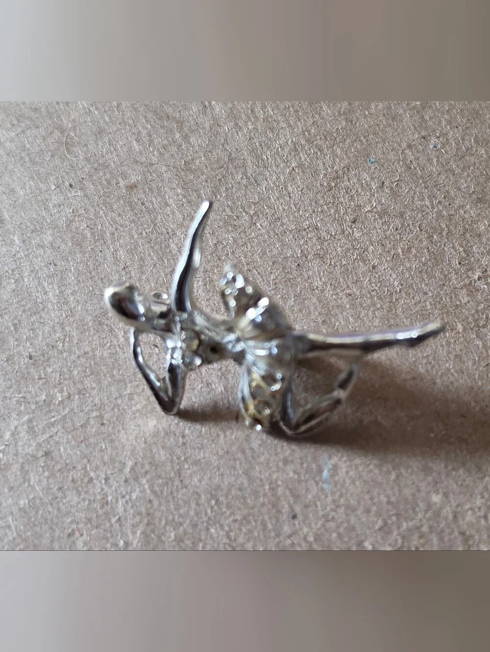 Silvertone Ballerina Pendant/Brooch Charm